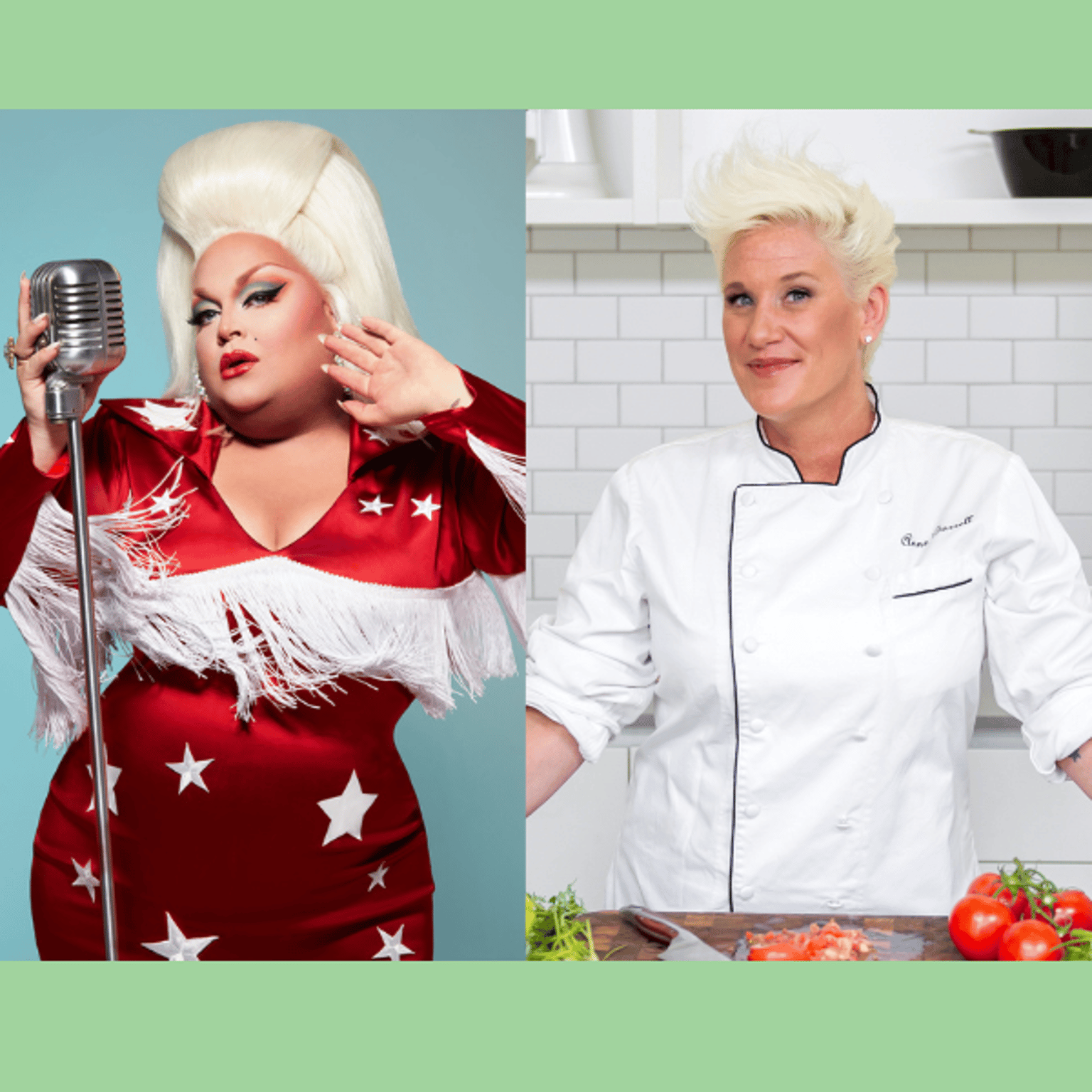 RuPaul’s Drag Race star Ginger Minj with Anne Burrell