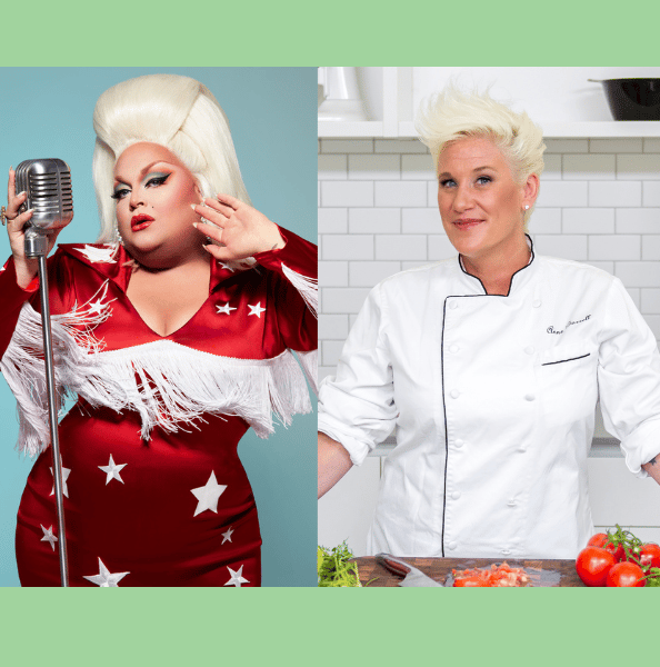 RuPaul’s Drag Race star Ginger Minj with Anne Burrell